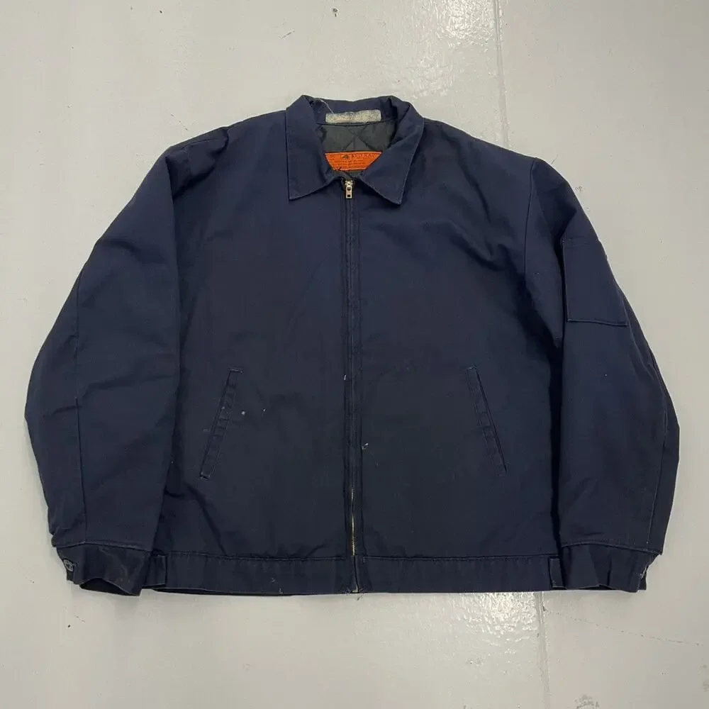 Vintage 70s Red Kap Blue Canvas Workwear Mechanics Jacket